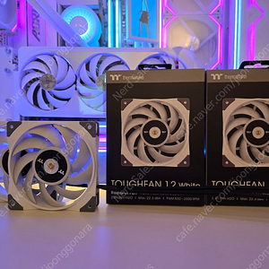 써멀테이크 TOUGHFAN 12 라디에이터 팬 White 터프팬 화이트 2개 팝니다 박스풀 ThermalTake