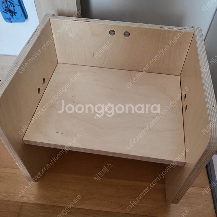 하로월드 쁘띠라뺑 로이 다용도 협탁 자작나무 테이블 유아 의자 책장 겸용--4