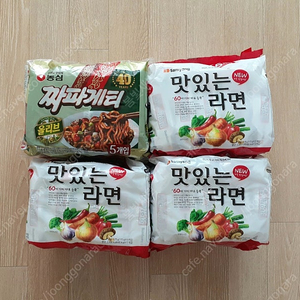 [일괄] 삼양 맛있는 라면 5입 3봉지 + 농심 짜파게티 5입 1봉지 (미개봉 새제품)