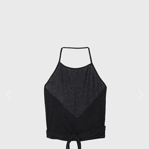 모노하 Tencel wool ribbed top Black