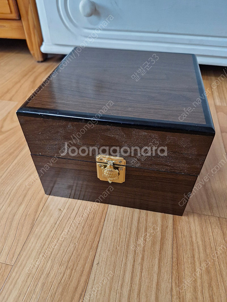 전통 나무 수납함 수납상자 반짇고리 (정사각형) (흑갈...--0