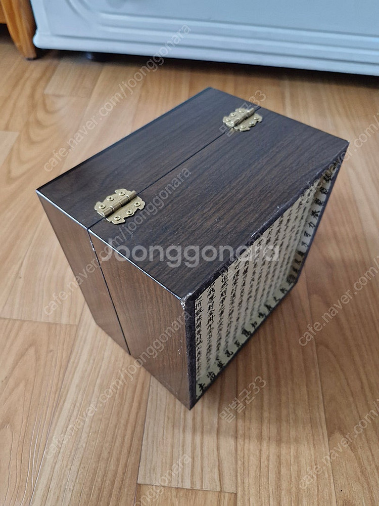전통 나무 수납함 수납상자 반짇고리 (정사각형) (흑갈...--4