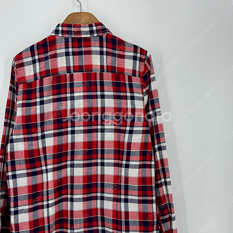 HUM 체크 남방 셔츠 (90 size / RED)--7