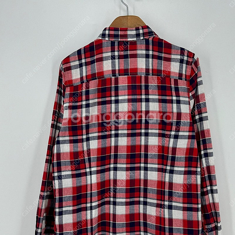HUM 체크 남방 셔츠 (90 size / RED)--8