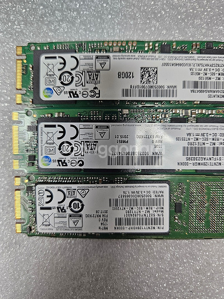 삼성 M.2 SSD 128기가 2개 120기가 1개 입...--1
