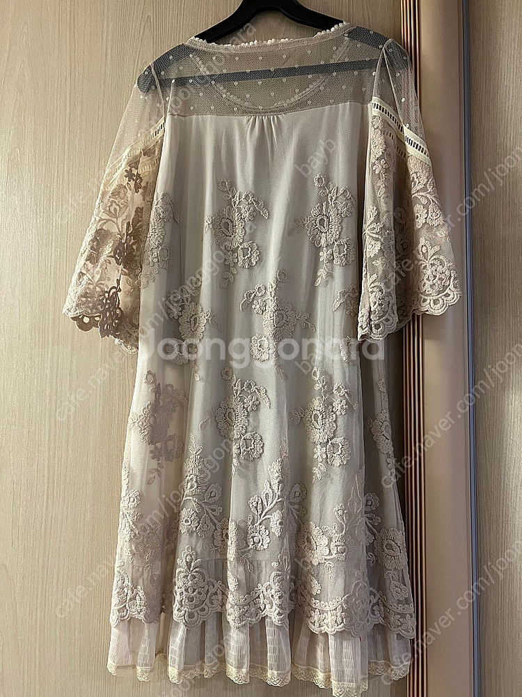 자수 레이스 진주 원피스 여신원피스 셀프웨딩 드레스 돌잔치 시스루--1