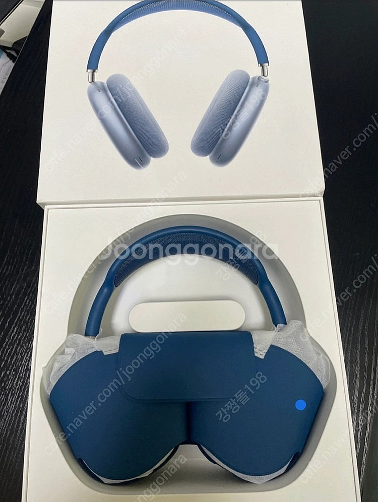 Apple 에어팟맥스 스카이 블루 풀박스 리퍼 신품급 풀박스--3