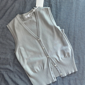 모노하 (새상품) 베이직 베스트 가디건 라이트그레이 / monoha basic vest cardigan light grey