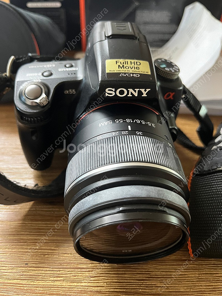 소니 a55 기본렌즈셋 + 렌즈 2개 + 소니 플래시 팝니다--1