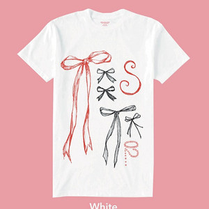 Ribbon T-shirts 리본 티셔츠 화이트 L사이즈