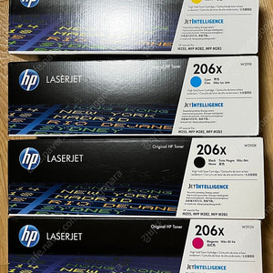 hp 칼라 레이저 잉크 토너 대용량 206x(4색)