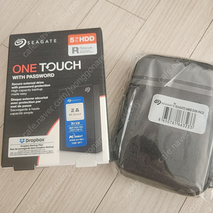 씨게이트 5TB One Touch HDD 데이터복구 외장하드 미개봉 새제품 팝니다.(파우치포함)