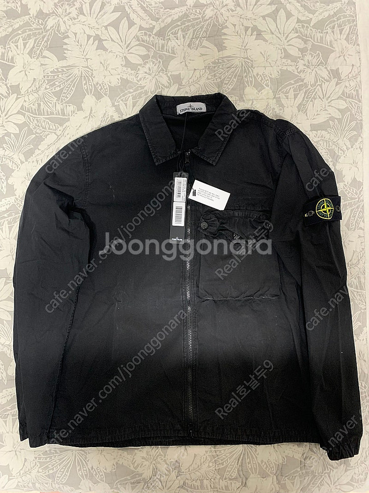 21ss 스톤아일랜드 올드이펙트 오버셔츠 블랙 XL 팝...--0
