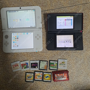 닌텐도 3ds xl (포켓무버/뱅크/썬문체험판)+ ds lite +칩일괄