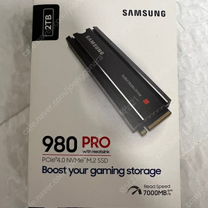 삼성 SAMSUNG SSD M.2 980 PRO 2TB(히트싱크포함) 팝니다