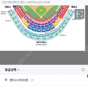 [정가양도]9월11일(수) SSG 랜더스 vs 롯데자이언츠 3루 응원지정석 17,000원