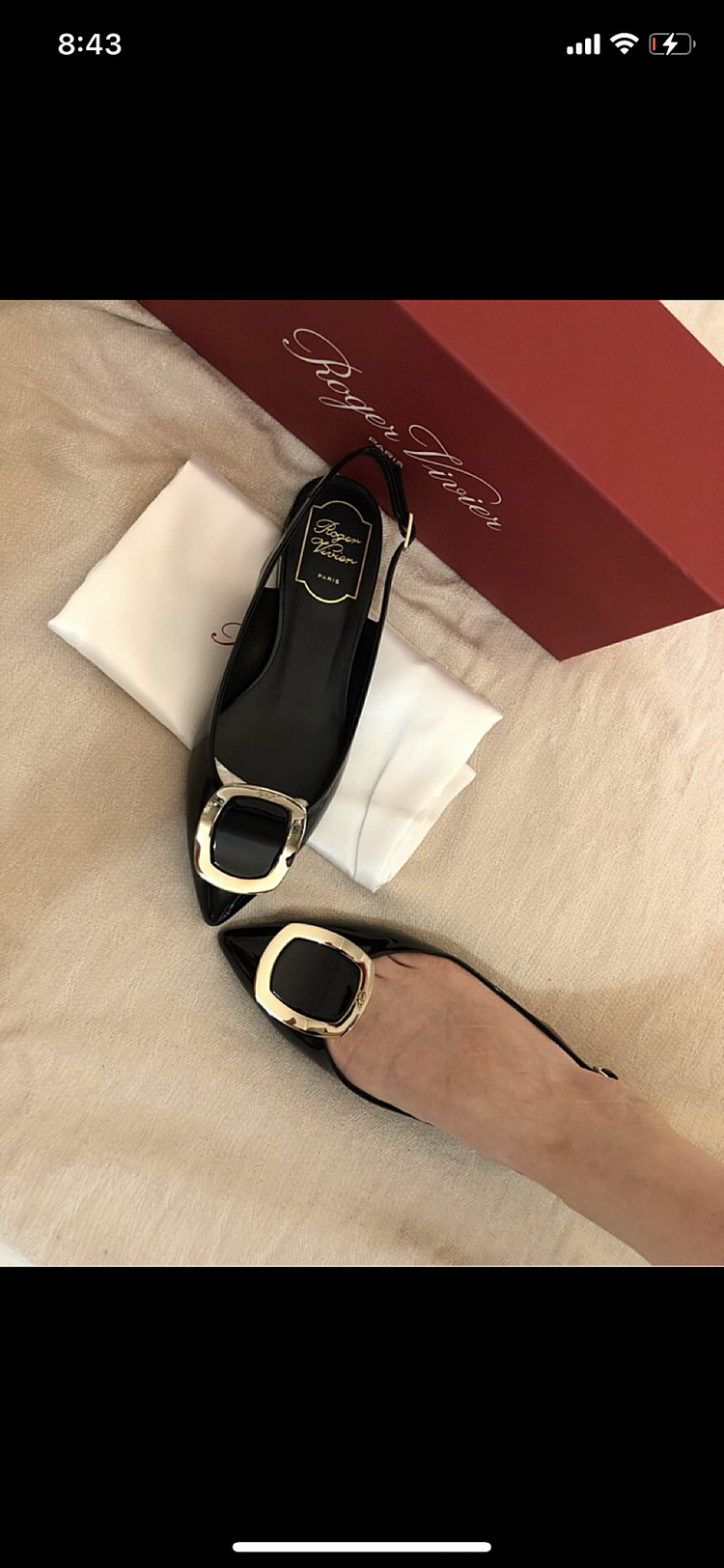 로저비비에 칩스 에나멜 슬링백 35.5 이미지