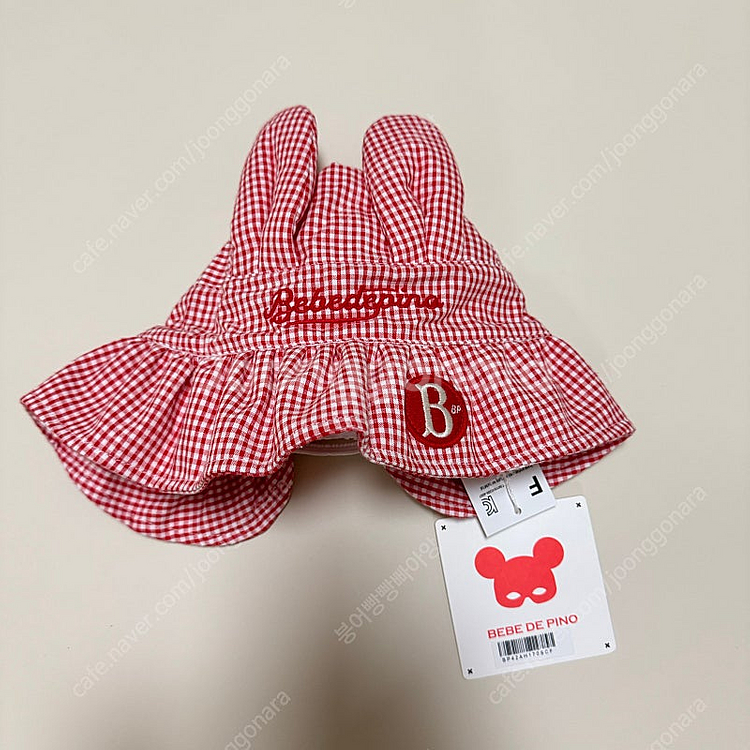 [베베드피노] 깅엄체크베이비버니버킷햇 (새상품, 택️)--0