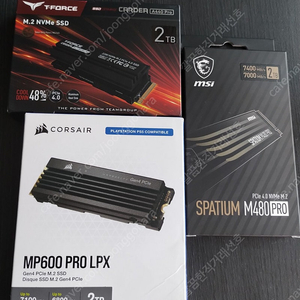 MP600프로Lpx , A440 프로 , M480 프로 NVME SSD 2TB 2테라