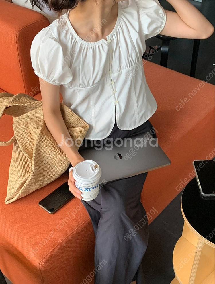 올유니 Bowing Blouse(white)--2