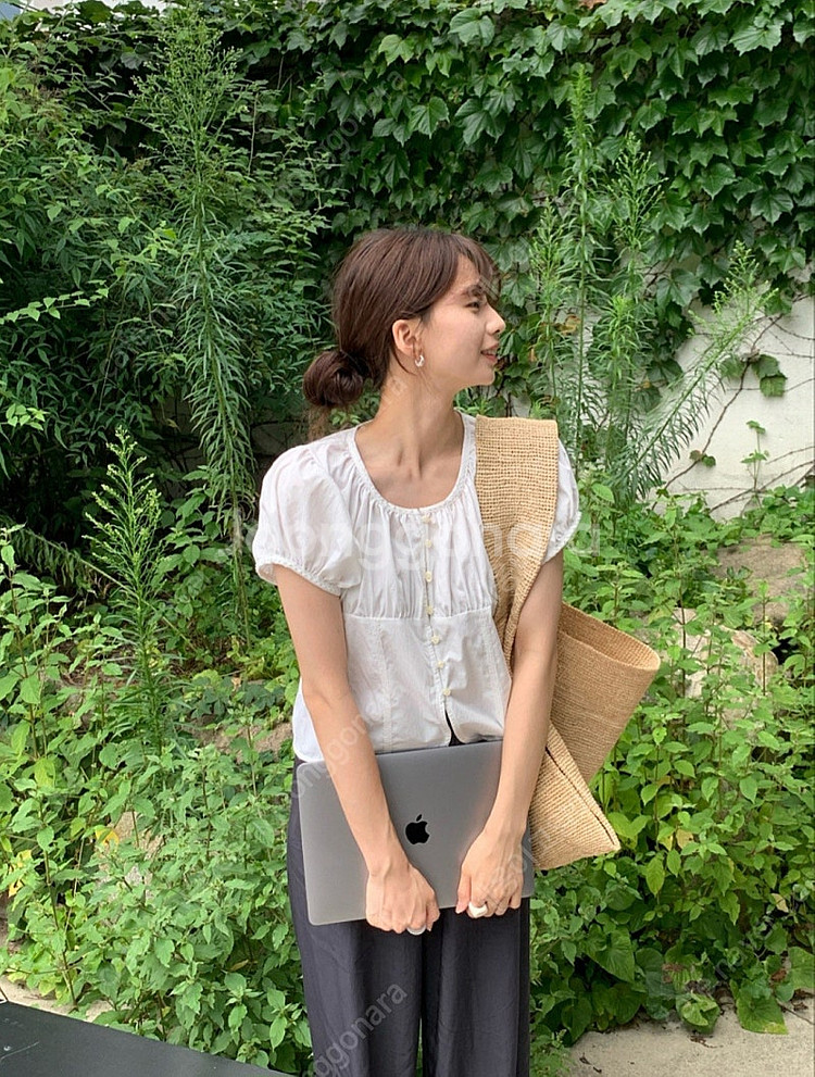 올유니 Bowing Blouse(white)--3