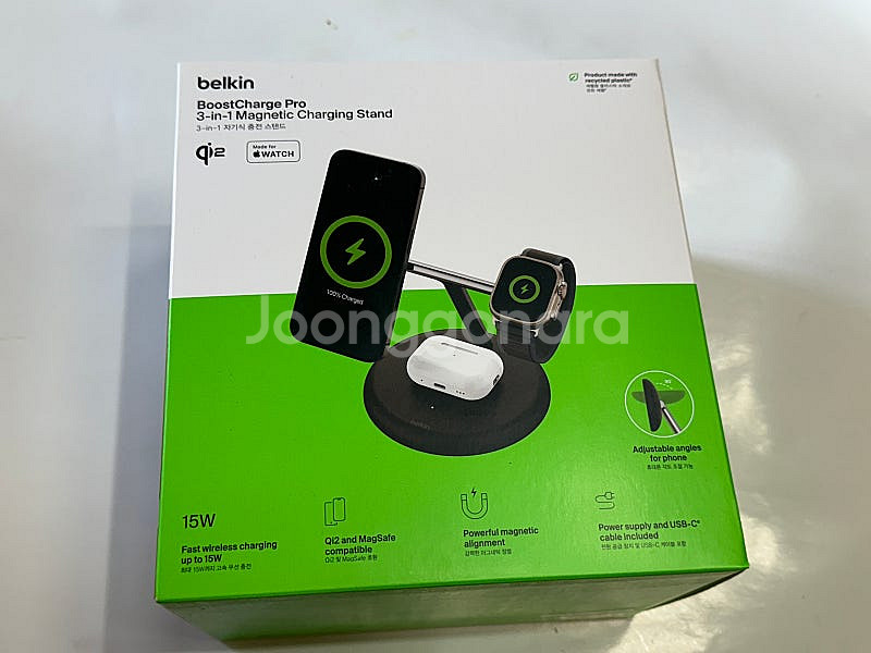 벨킨 Qi2 3in1 마그네틱 무선 충전 스탠드 WIZ023kr--0