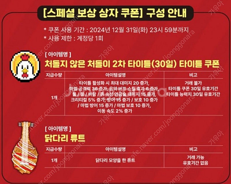 마비노기 처갓집 프리미엄 쿠폰 팝니다. 지류 스크래치--0