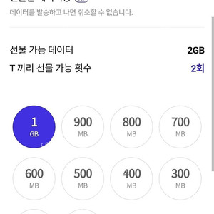 skt 데이터 2기가 팝니다(2기가 2천원)