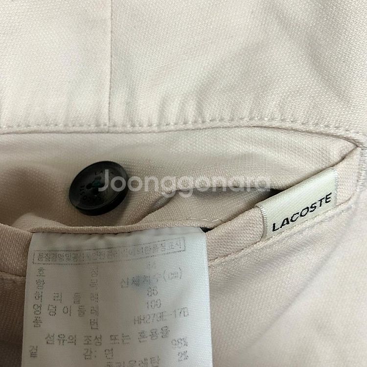 깨끗 라코스테 남성 봄가을 바지 34인치--3
