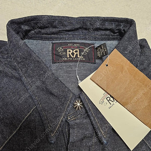 rrl 더블알엘 데님 웨스턴 셔츠 린스드 L사이즈 정가 이하로 판매합니다.