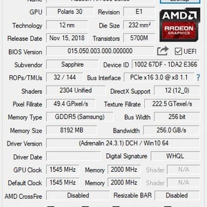 [※부품용※]사파이어 RX590 8gb 판매합니다