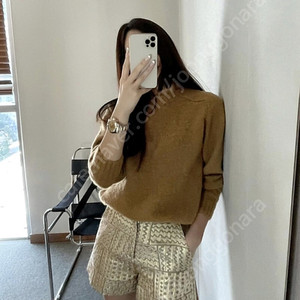 아상블라주 미러 쇼츠 골드