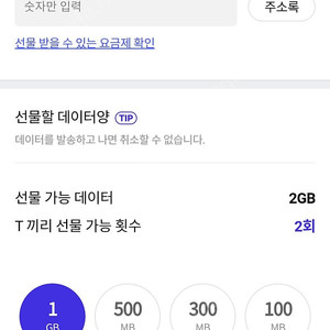 sk 데이터 2기가 2500원