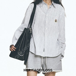 해리티지플로스 CREST STRIPED SHIRT / White-Blue HERITAGEFLOSS