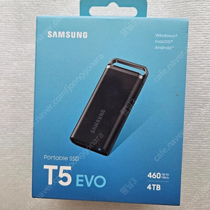 삼성전자 포터블 SSD T5 EVO 4TB 외장 SSD 미개봉 새제품 삼성 T7, T7 Shield, T9에 비해 삼성 SSD중 가장 작은 사이즈의 외장 SSD입니다 USB 메모