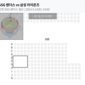 9월 14일(토) SSG vs 삼성 3루 응원지정석 통로 4자리 판매합니다.