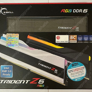 [미개봉] 새제품 PC 컴퓨터 RAM 메모리: G.SKILL DDR5-6400 CL32 TRIDENT Z5 RGB J 패키지 (64GB(32Gx2))