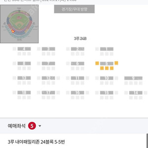 9/17 ssg vs kia 3루내야패밀리 5인 정가양도