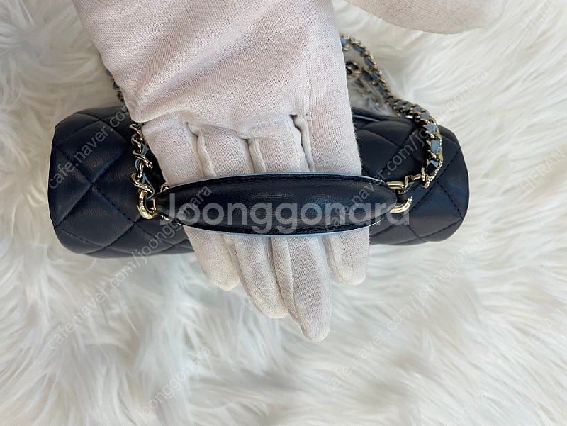 (S급)샤넬 클래식 뉴미니 탑핸들 다크네이비--5