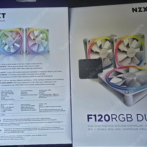 NZXT F120 RGB DUO(컨트롤러포함/3팩) 매트화이트 2개 팝니다.