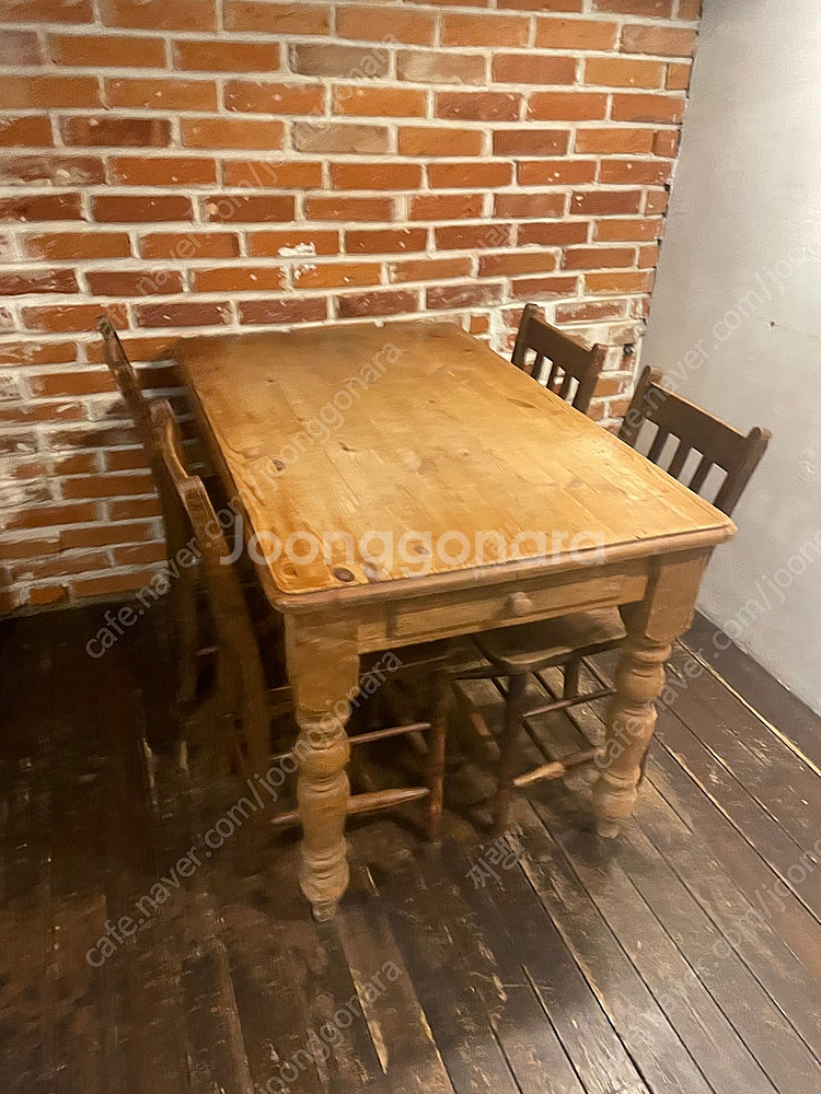 올드파인테이블, 빈티지주물테이블, 의자팝니다--0