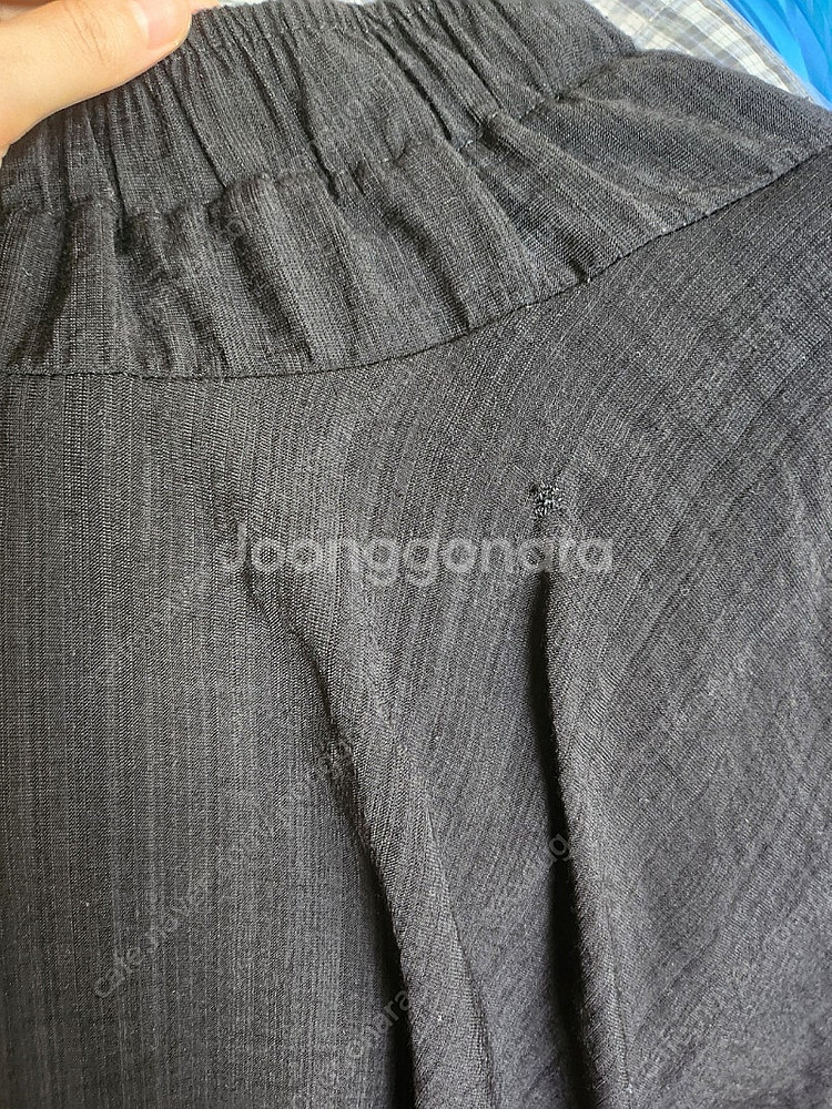 플레어 밴딩 포켓 미니 스커트 치마 바지 블랙--3