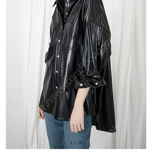 (새상품) 234. Boyfriend's Shirt-Jacket - Italian Vegan Leather (Black) 블랙/S