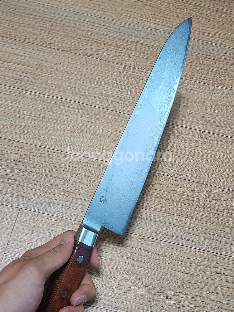 교토히비키텐 타마하가네 다마스커스 셰프나이프 270mm--5