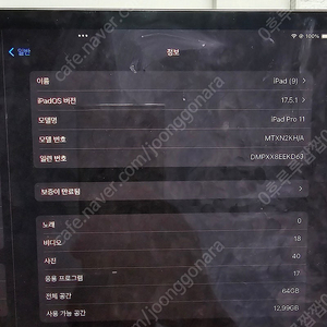 아이패드 프로 11 1세대 wifi 64기가 팔아요