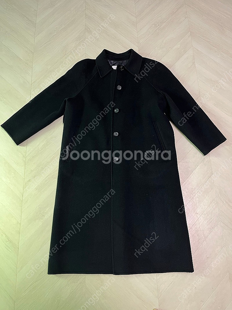 위드윤 메리노울 로브 싱글 coat 블랙 155 숏기장--0