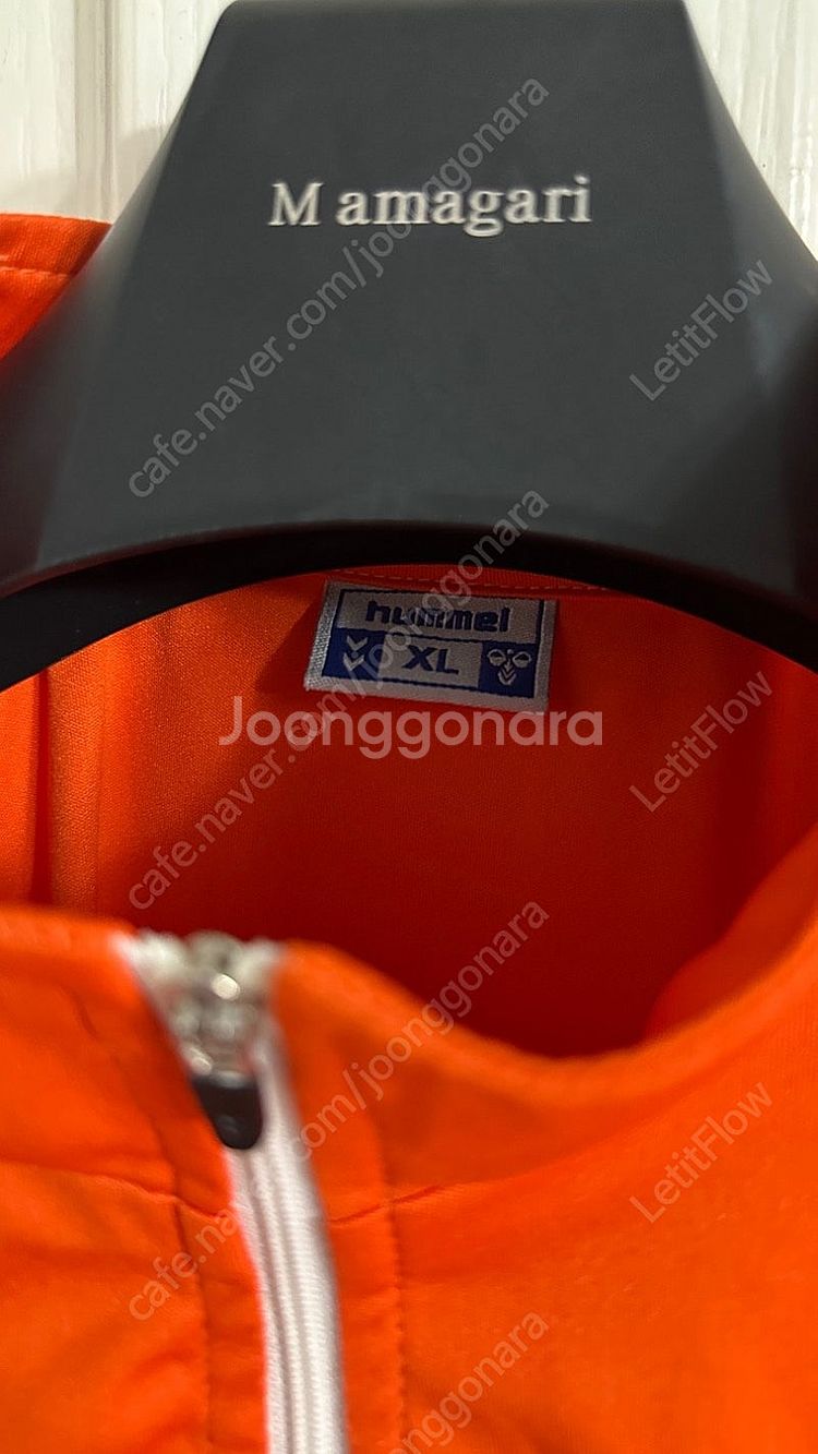 험멜 풋볼 트레이닝 웜업 반집업 풀오버 오렌지--2