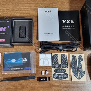 vxe r1 pro max 마우스 (블랙) + 4k 수신기, 저소음 스위치 교체