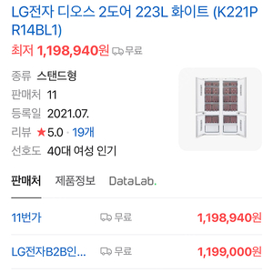 LG 빌트인 김치냉장고 (K221PR14BL1)