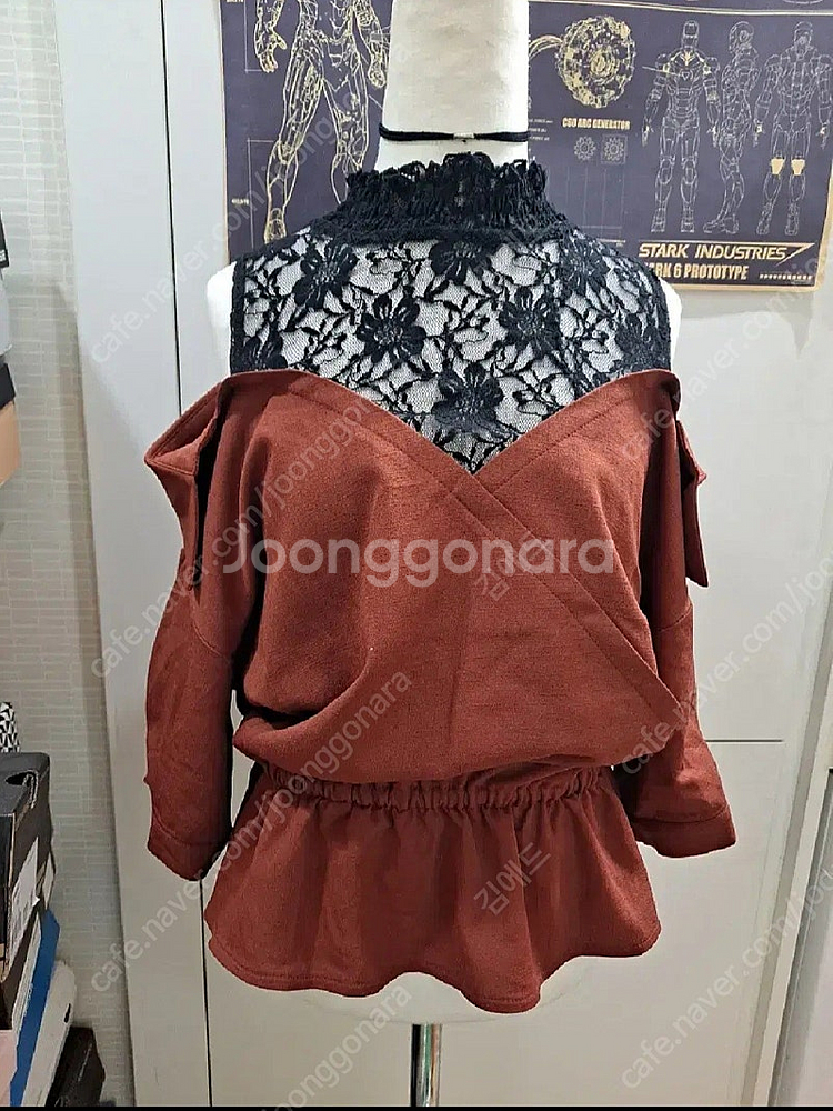 [새상품, 55, 66]섹시한 레이스 오프숄더 블라우스...--0